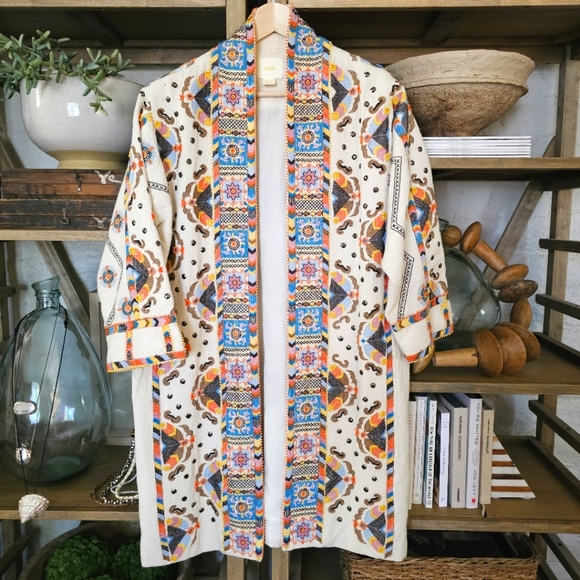 Anthropologie Maeve Dala Embroidered Jacket Size M Bohemian Maximalist Statement - Picture 15 of 15